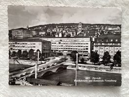 AK Zürich. Walchebrücke und Kantonale Verwaltung 1956