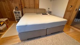 Boxspring Bett 180 x 200 cm beige/sand