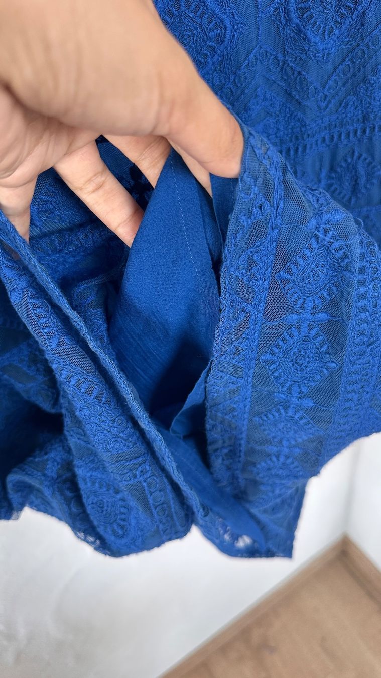Mango Vestiti: MANGO elegantes blaues Spitzenkleid in Gr. S – Usato da Niederrohrdorf venduto da gigerch 6