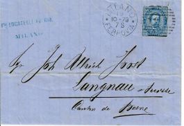 Brief, Milano - Langnau - Ambulant 1879