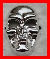 Totenkopf Maske für Fasnacht SILBER Halloween Larve Schädel