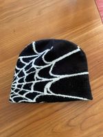 Beanie spiderweb pattern black white size one size