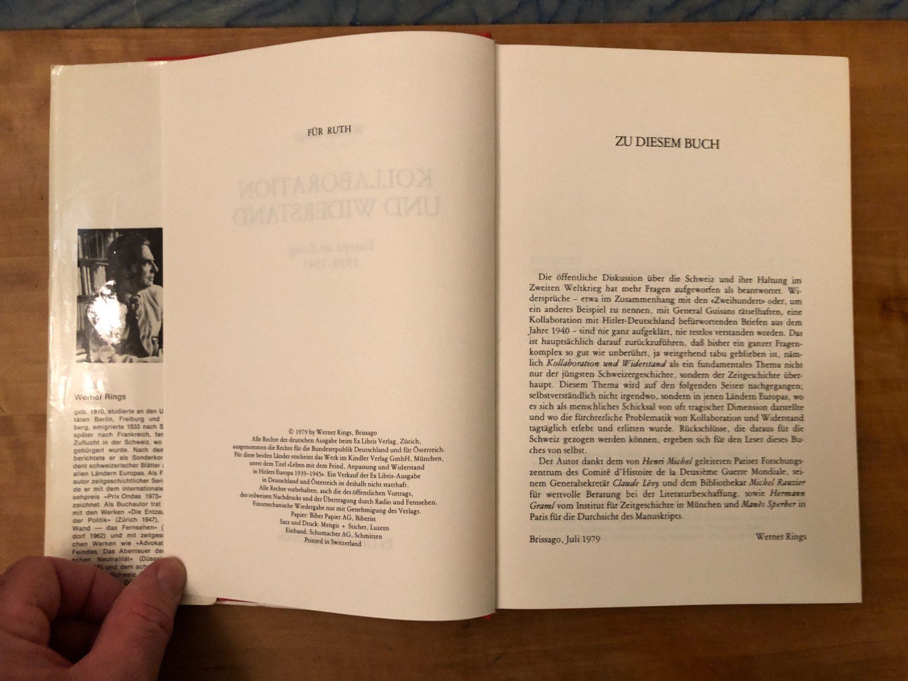 Livres: W. Rings: Kollaboration und Widerstand – D'occasion à Zürich par allp 2