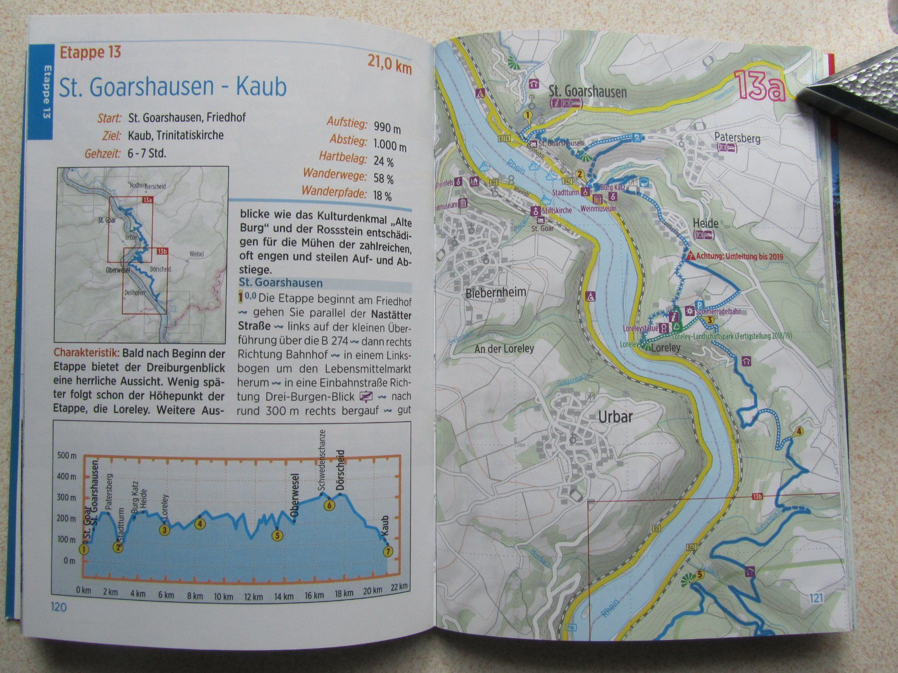 Libri: Hikeline Wanderführer Rheinsteig – Nuovo (secondo la descrizione) da Berg TG venduto da Bullauge24StB 2
