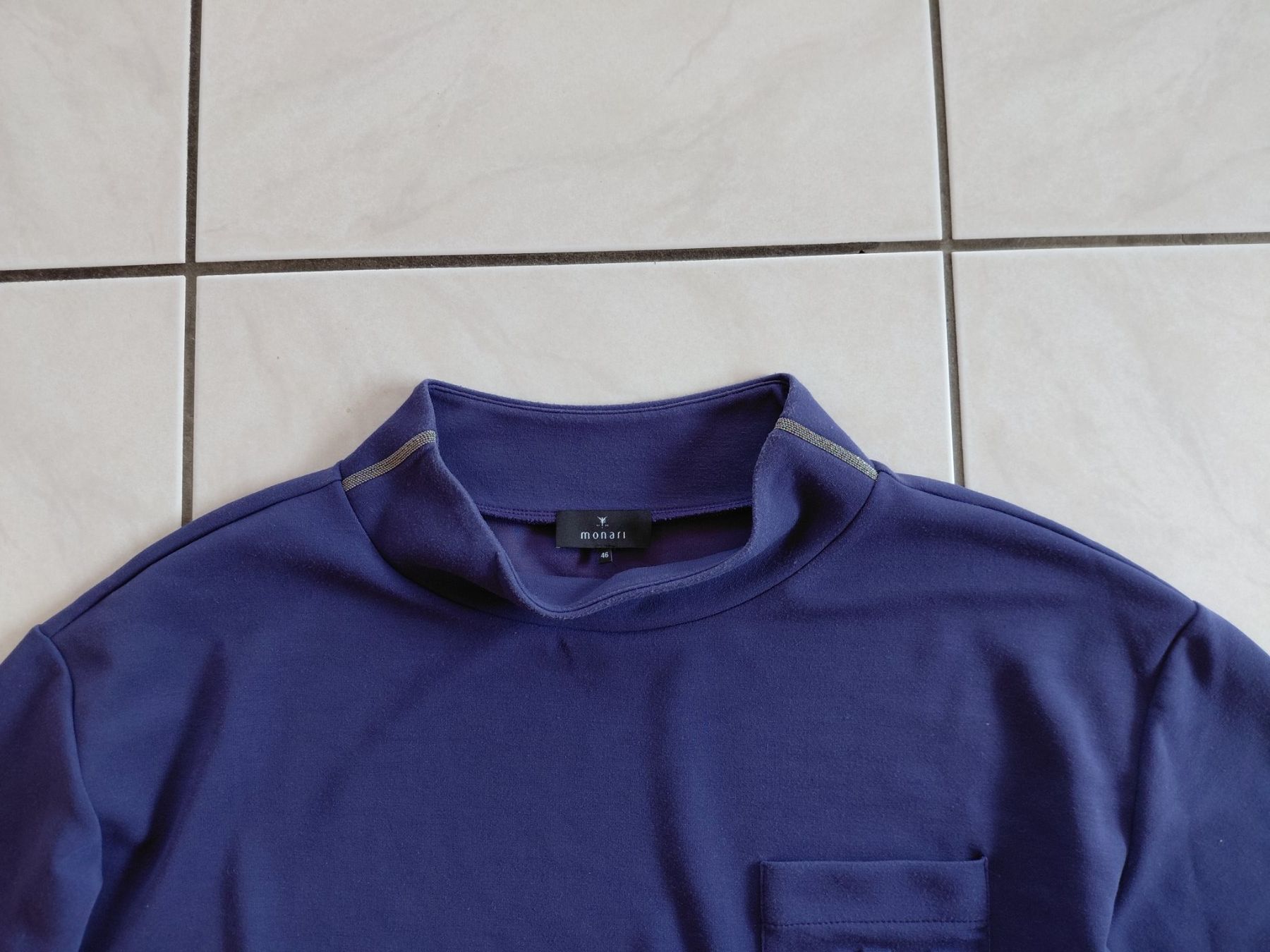Monari Maglioni & Felpe: Damen Monari Pullover blau mit Brusttasche, gebraucht – Usato da Winistorf venduto da acreativ2 1