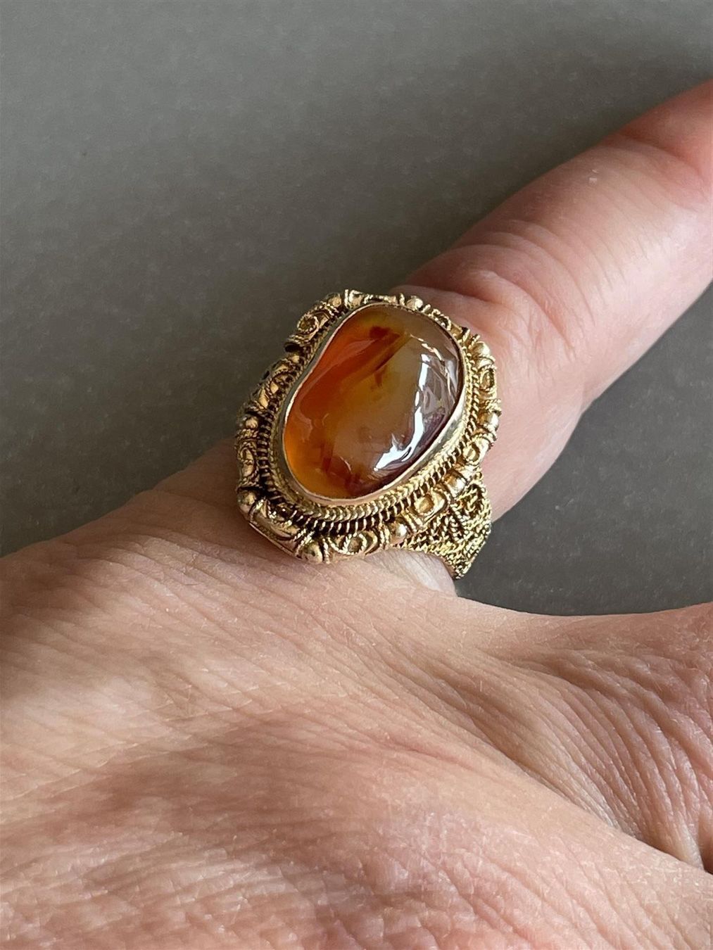 Ringe: verg. GOLD KARNEOL Ring CHINA edle Komposition wunderschön – Gebraucht aus Basel von gretchen03 6