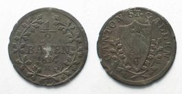 ST. GALLEN Kanton Halbbatzen 1814 Billon