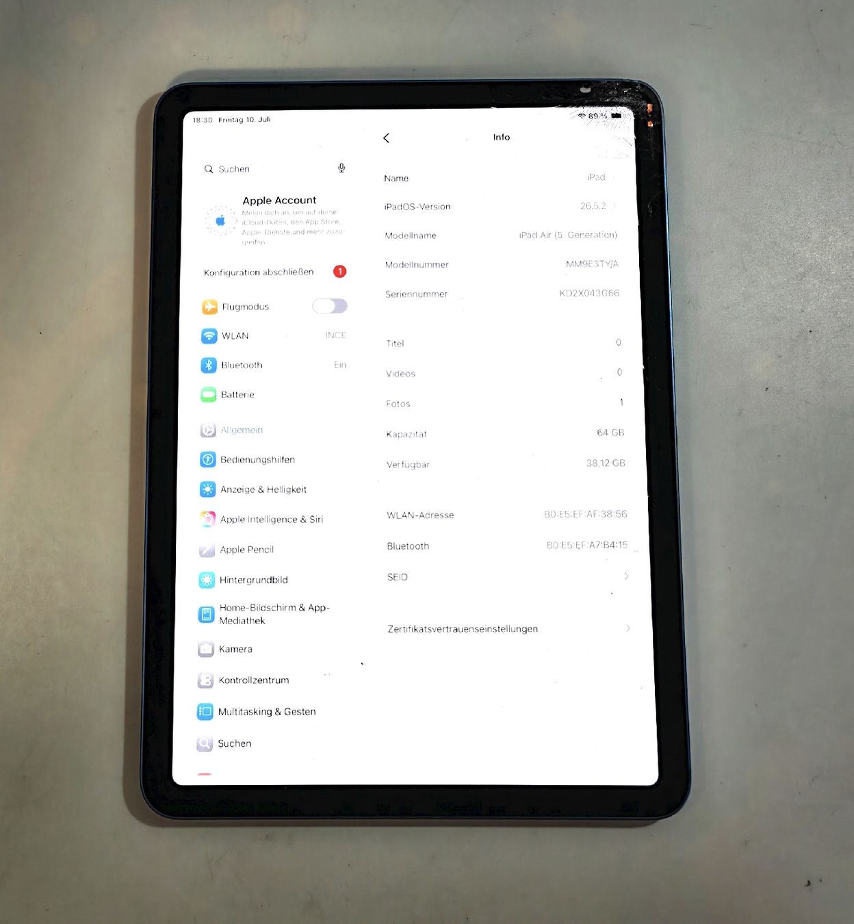 Apple Tablet PC: iPad Air 5. Generation  – Difettoso da Ehrendingen venduto da Rocky985 2