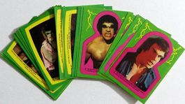 1979 INCREDIBLE HULK TV SERIE COMPLETE 22 STICKERS CARD SET