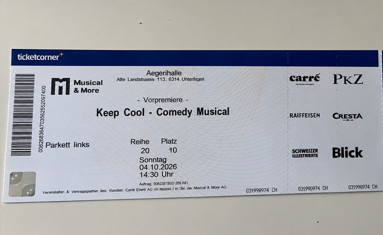 Tickets: Keep Cool 2 Tickets – Neu und originalverpackt aus Luzern von gum_22xg 2