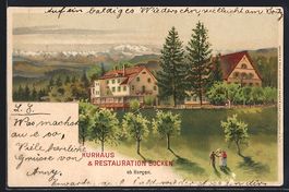 Litho Horgen, Partie am Kurhaus, Restaur