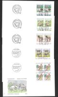 5 FDC 865 - 869 Serie Viererblöcke ET 5.7.1994 + 28.11.1995