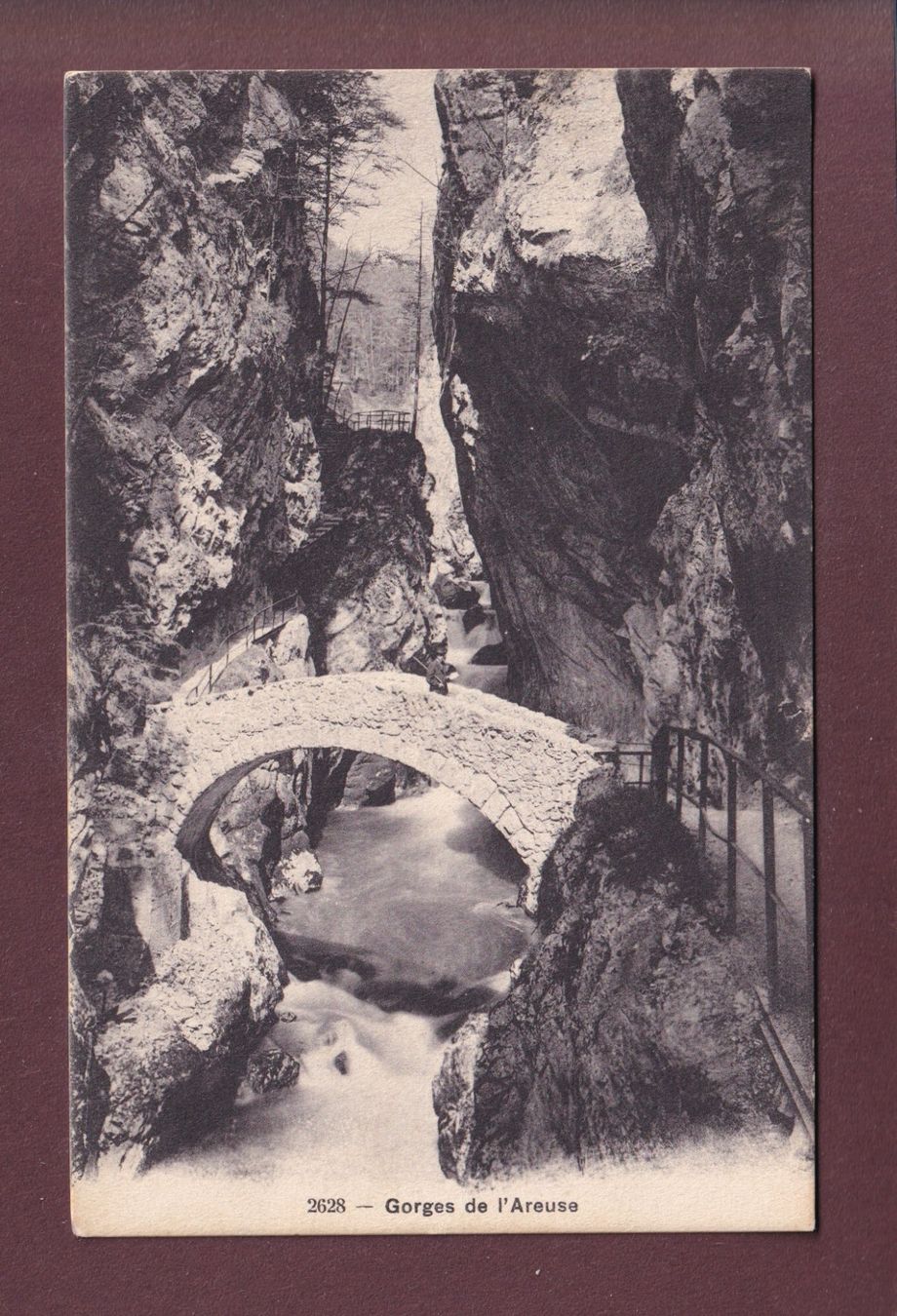 Ansichtskarten: Gorges de l'AREUSE - 1915 – Gebraucht aus Pully von nicecards