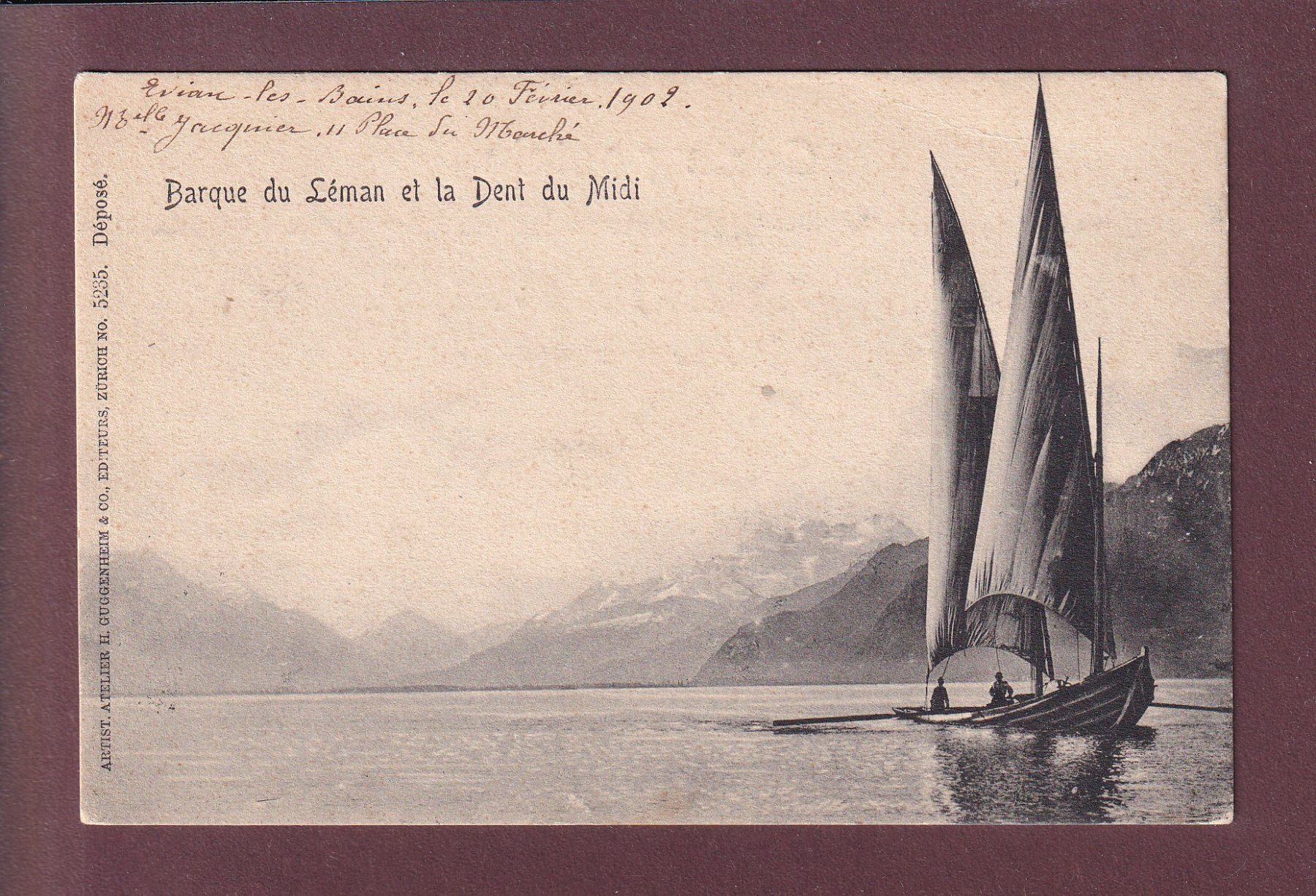 Ansichtskarten: BARQUE du LEMAN - 1902 – Gebraucht aus Pully von nicecards