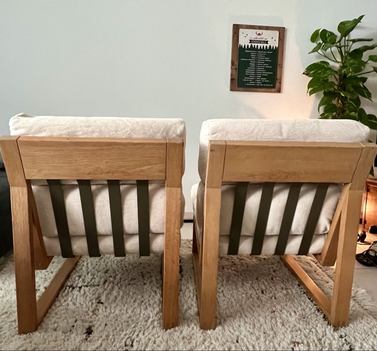 Poltrone: 2 Vintage Design Sessel Eichen Holzrahmen Cord Polster – Usato da Hunzenschwil venduto da Madachica 5