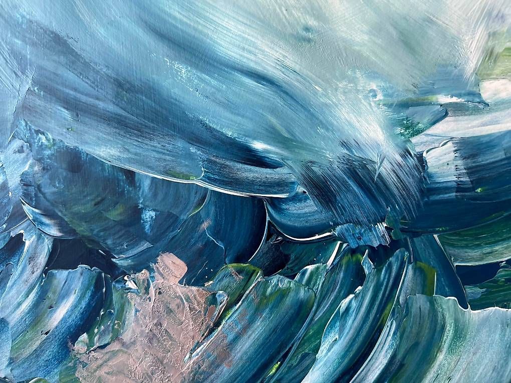 Gemälde: A2 Bild grünblau "Gletschernacht" – Neu und originalverpackt aus Urdorf von manuela4 3