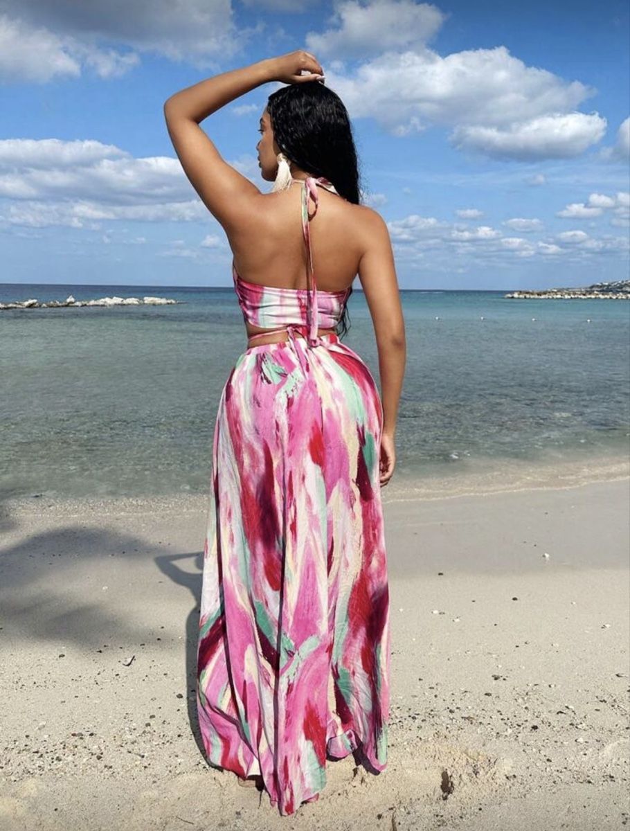 Vestiti: ROBE LONGUE DE PLAGE MULTICOLORE À DÉCOUPES – Nuovo (secondo la descrizione) da Lausanne venduto da mau_6tnl 1