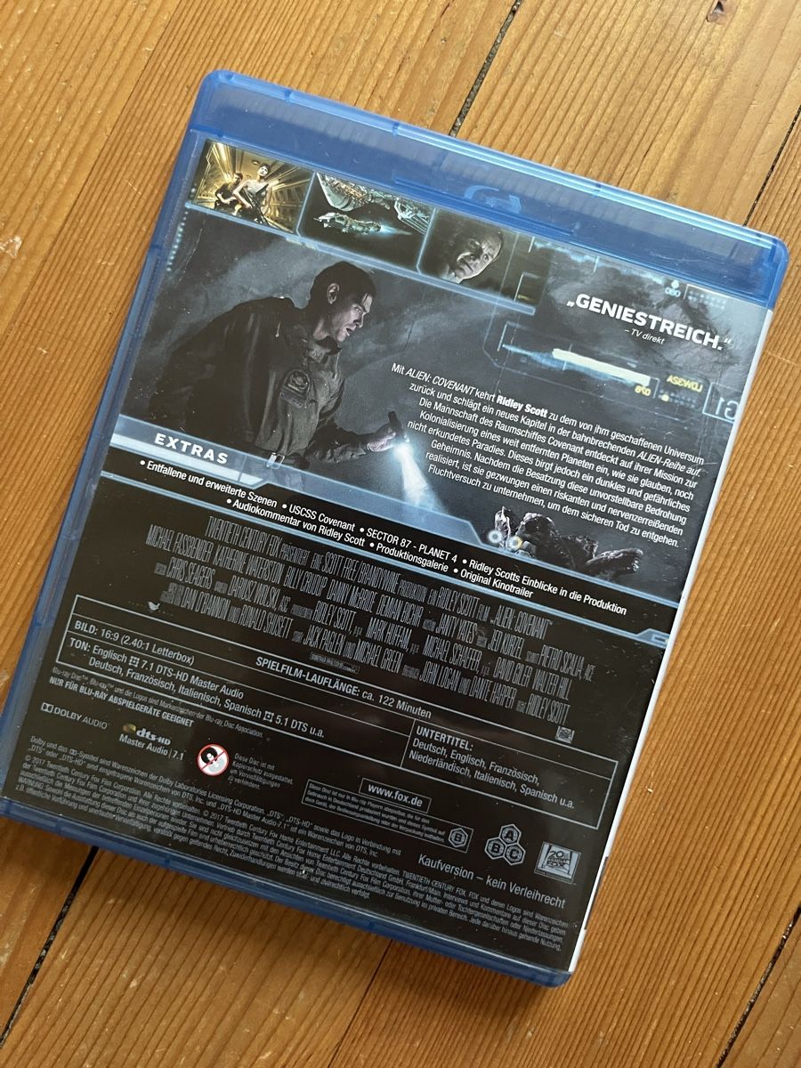 Tous les DVDs: ALIEN - CONVENANT auf Bluray – D'occasion à Inkwil par RetrOhyeah_Schweiz 1