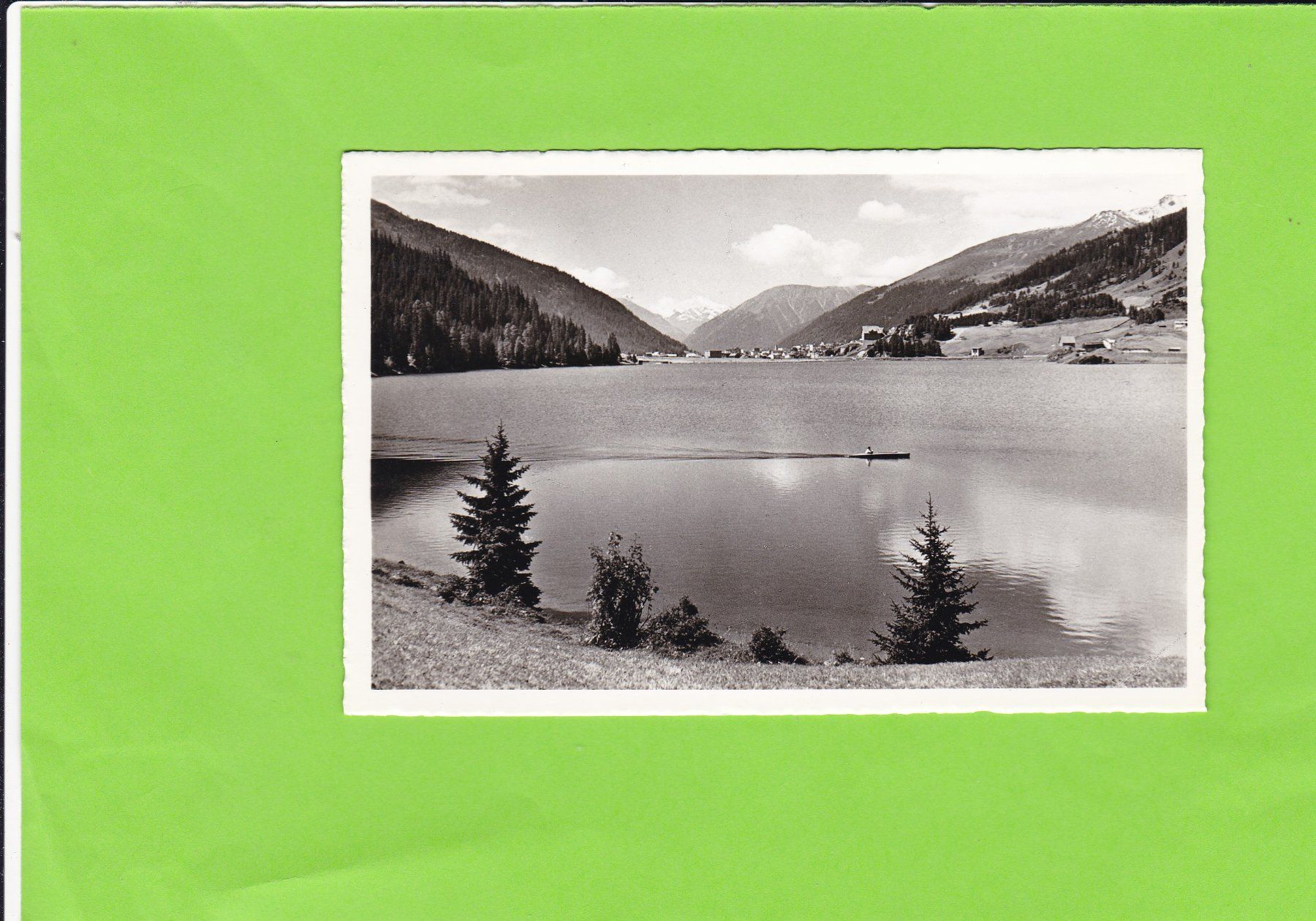 Cartoline postali: Blick auf den Davosersee und Davos – Usato da St. Peterzell venduto da neckertal