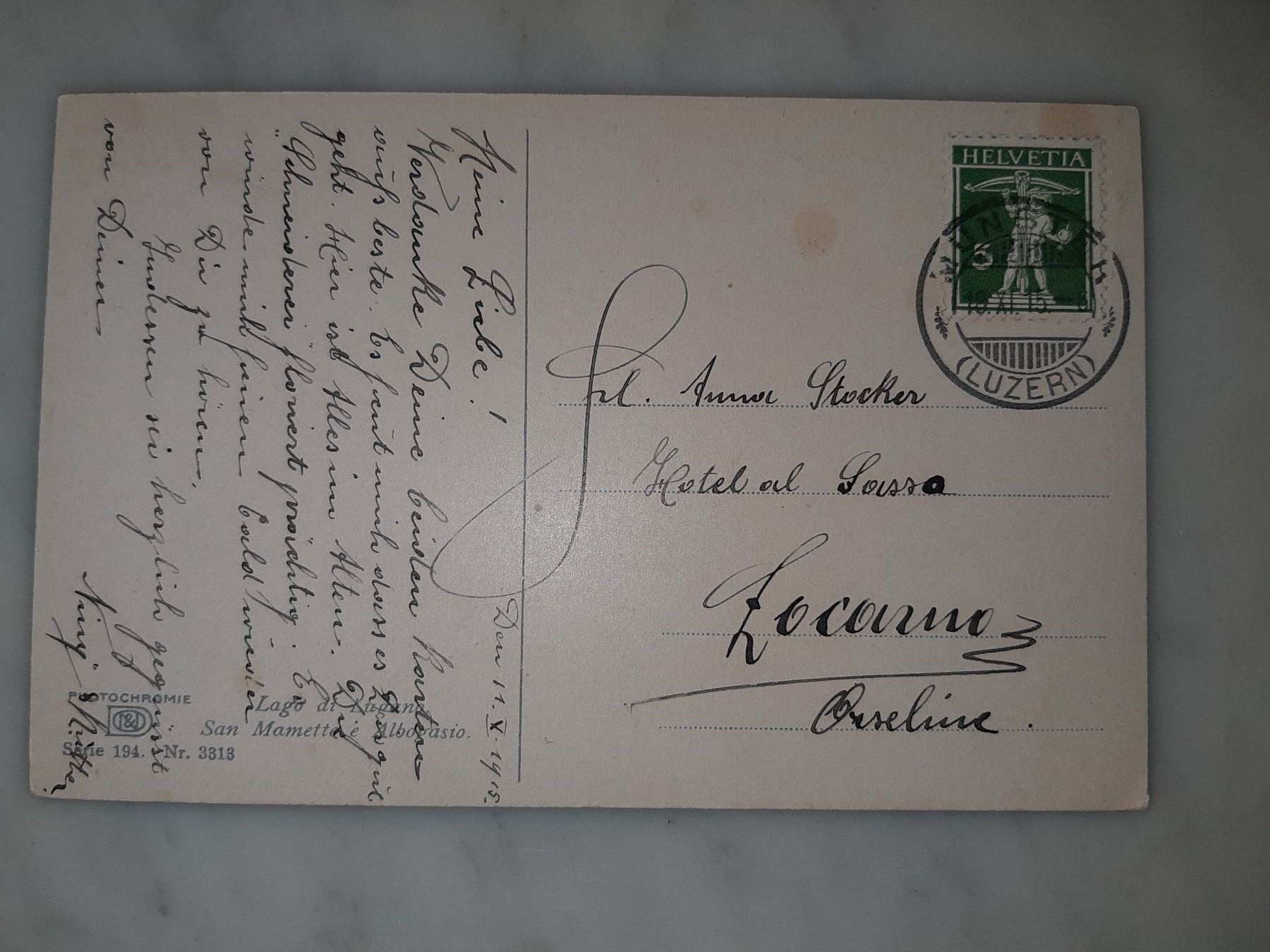 Cartoline postali: A.K. Lago di Lugano 1915 – Usato da Rotkreuz venduto da nigal 1