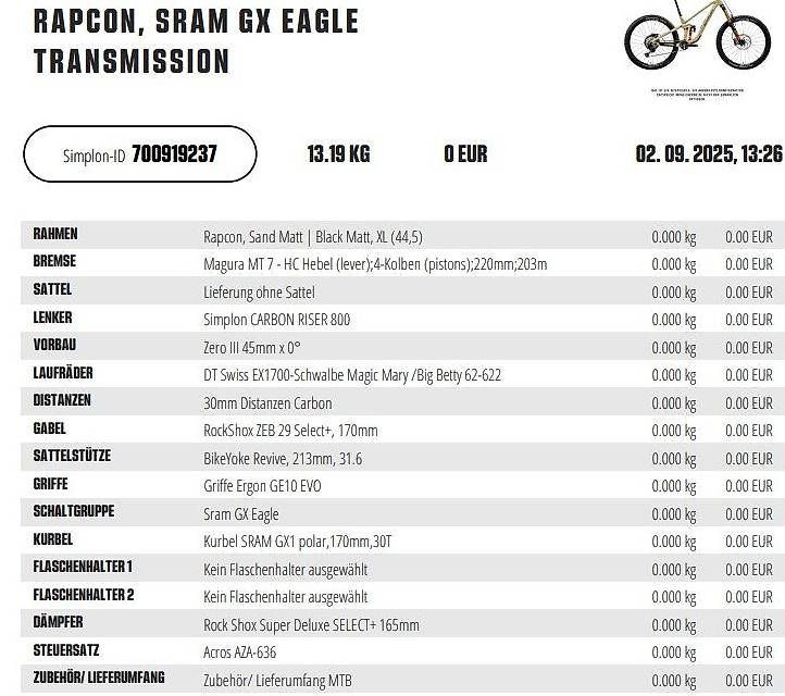 Biciclette: Simplon RAPCON - XL - Sand Matt (GX Eagle) – Usato da Bubikon venduto da Spoelito 3