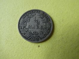 Dt. Reich 1905 A 1/2 Silbermark