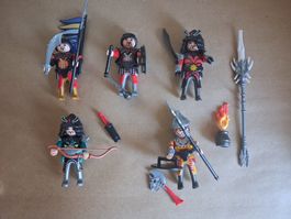 5 Playmobil Samurai Krieger+ Drachenritter mit Zubehör.