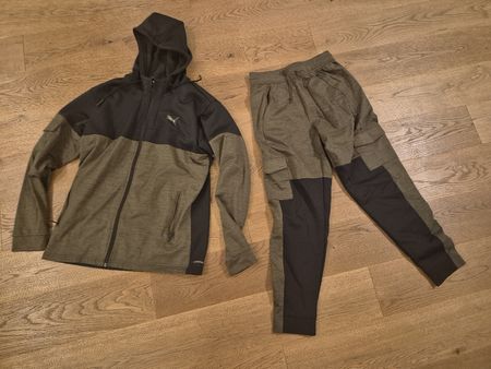 Puma Trainingsanzug Cloudspun olive schwarz Grösse M S