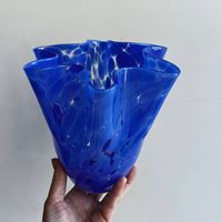 Vintage Danish Art Glass "Tulipan" Vase by Iversen 1970s