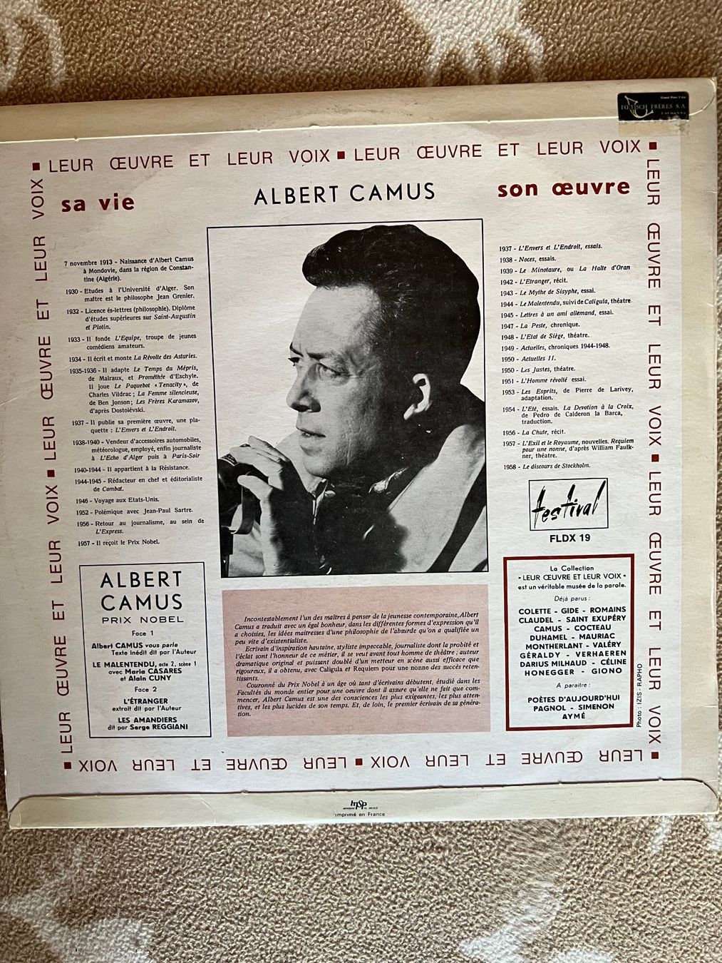 Dischi in vinile: Albert Camu vous parle – Usato da Leysin venduto da velatara 1