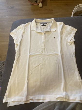 Tommy Hilfiger Poloshirt Slim Fit Gr. M weiss Damen
