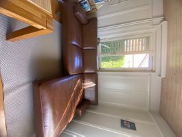 Ecksofa Leder braun mit Metallfüssen gebraucht