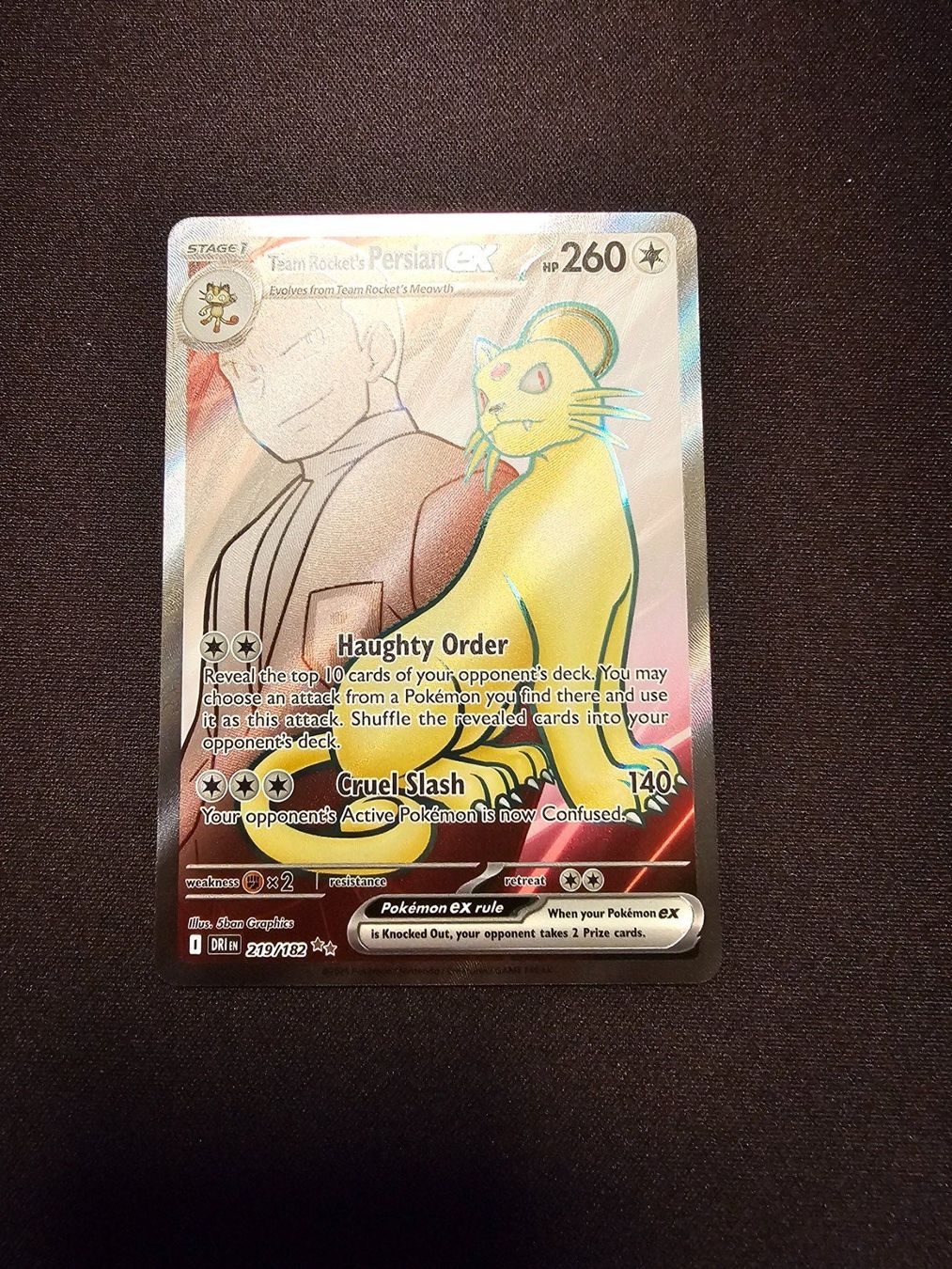 Pokémon Sammelbilder & Trading cards: Team Rocket's Persian EX EN 219/182 – Gebraucht aus Lufingen von Argannon