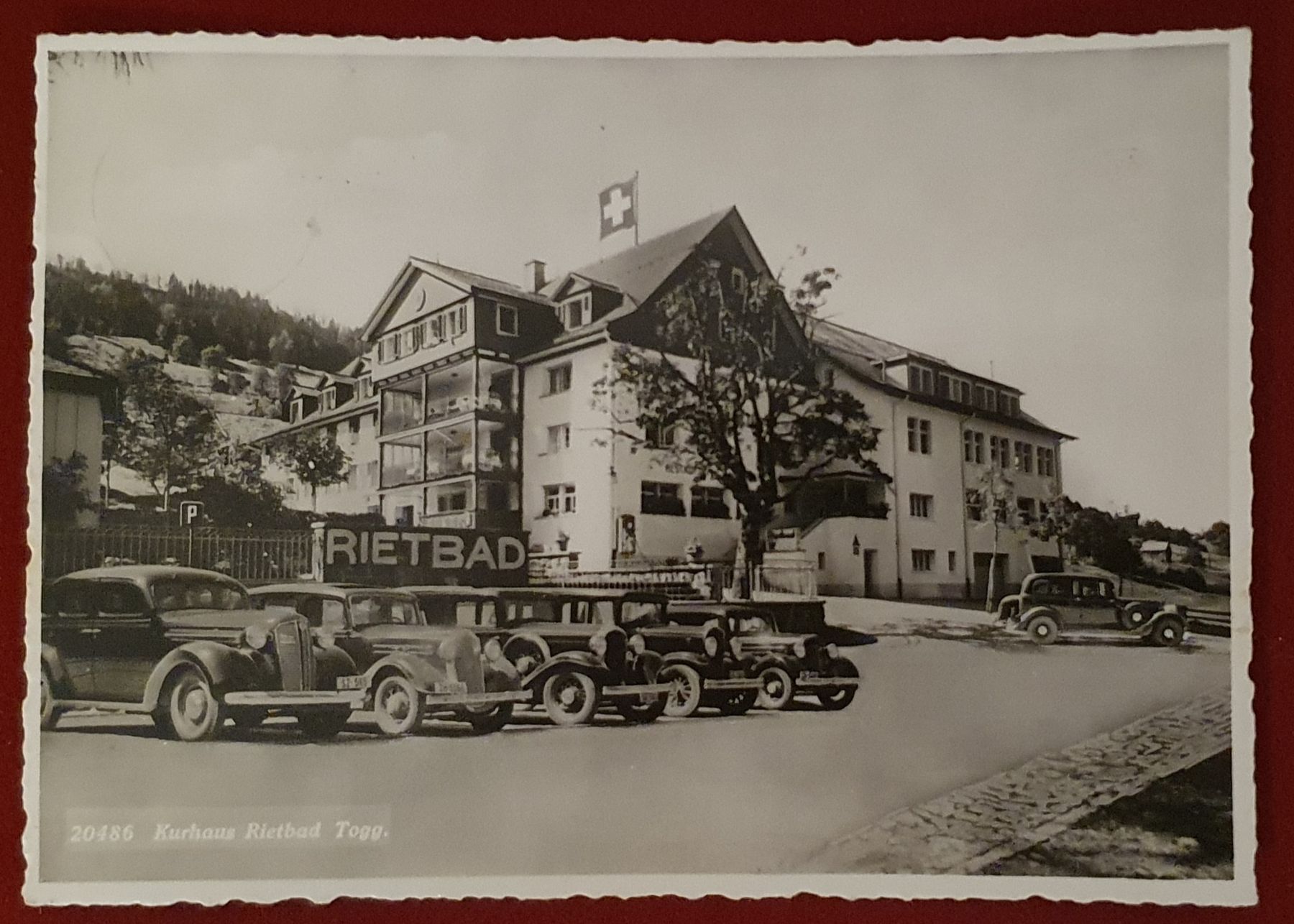 Cartoline postali: Rietbad 1939 - Hotel Kurhaus Rietbad, Oldtimer – Usato da Kreuzlingen venduto da Rschweiz1
