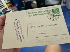 Antwort Post Karte 080 - (65.--) für 10.--