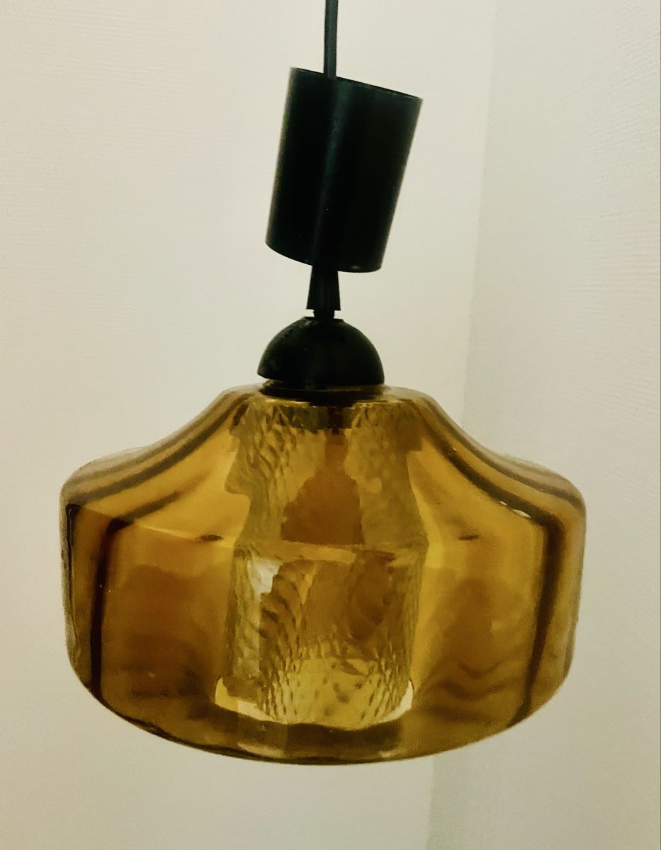 Lampade: Retro Hängeleuchte Glas bernsteinfarben Glas  – Usato da Au ZH venduto da Jaggy4