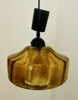 Retro Hängeleuchte Glas bernsteinfarben Glas 