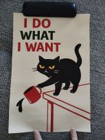 affiche sur toile chat humour "je fais ce que je veux"