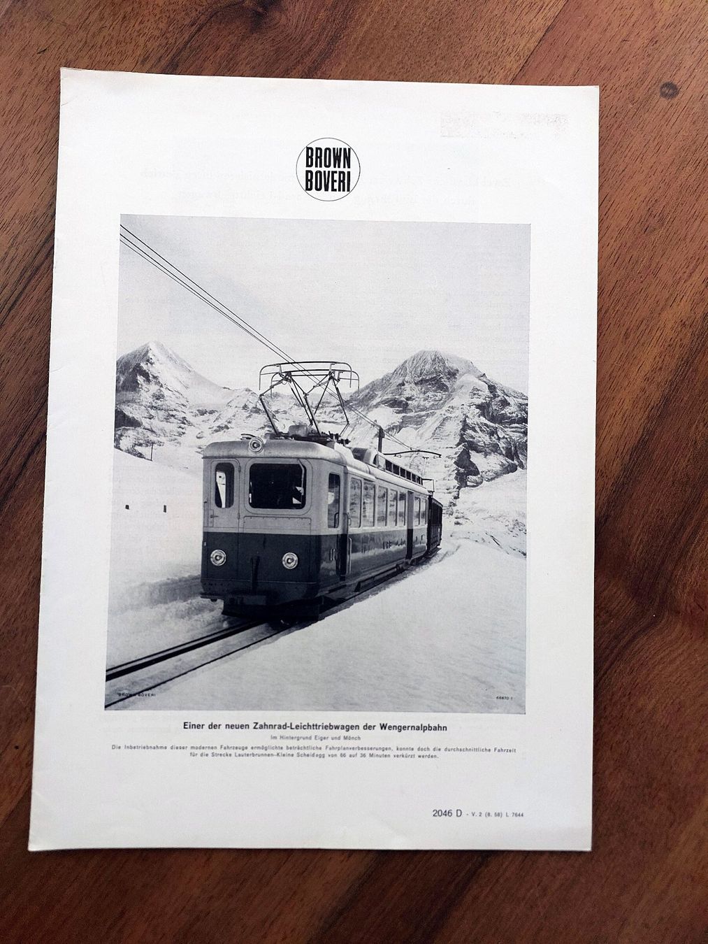 Riviste & Magazine: BBC Brown Boveri - Zahnradbahn Wengernalpbahn – Usato da Schönenwerd venduto da Steidi