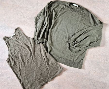 SET PULLOVER TOP MASCOB S OLIV ALPACA MADE IN SPAIN TWINSET