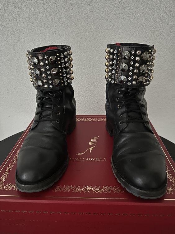 René Caovilla Damenschuhe: Rene Caovilla Studded Crystal Biker Boots 39 – Gebraucht aus Zürich von kiflicaodcokolade 1
