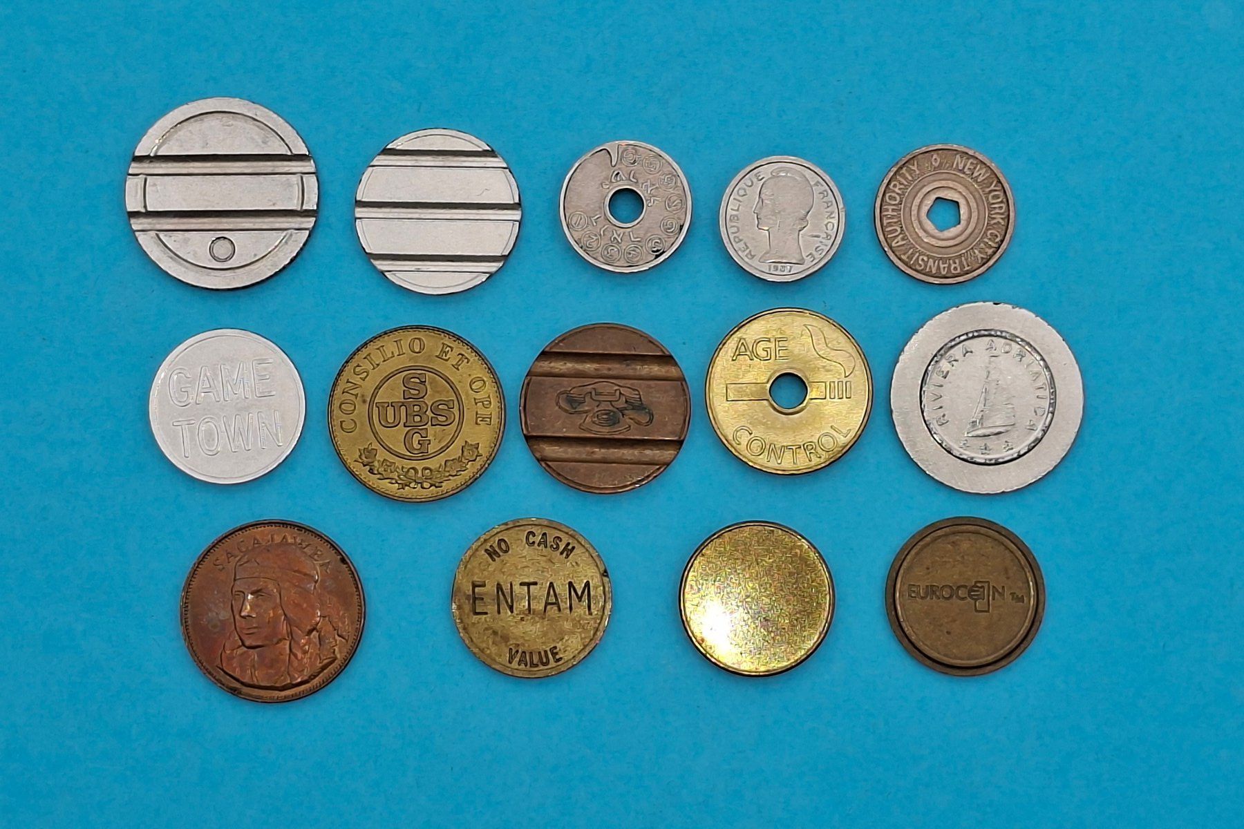 Medaillen: Token 15 Stück aus diversen Ländern – Gebraucht aus Trasadingen von Traadinger 1