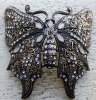 WUNDERSCHÖNER ANTIKER SCHMETTERLING-MIT VIELEN STEINEN 10 CM