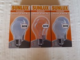 6 Sunlux Glühbirnen 60 W