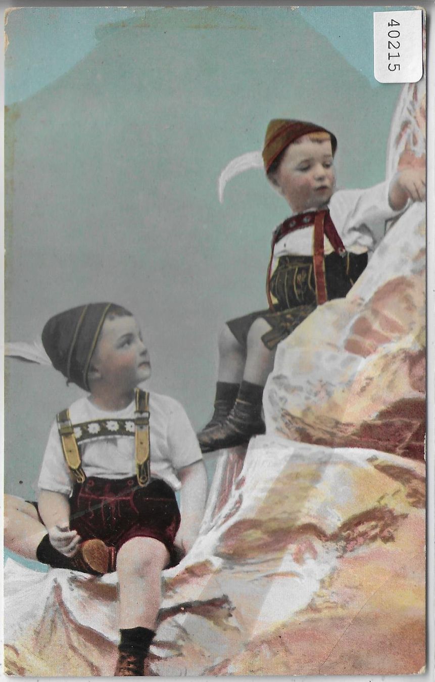 Cartoline postali: Trachten-Kinder am Berg – Difettoso da Ettingen venduto da Kartenplanet