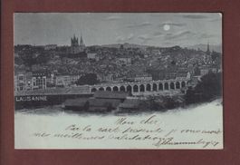 LAUSANNE - Grand Pont - Clair de lune - 1898