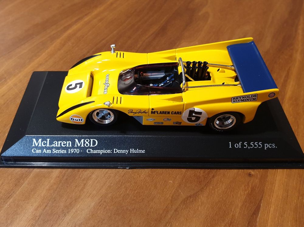 VOITURE MINICHAMPS MCLAREN M8D CAN AM SERIES 1970 #7P.GETHIN 1:43 1OF 2,016 PCS
