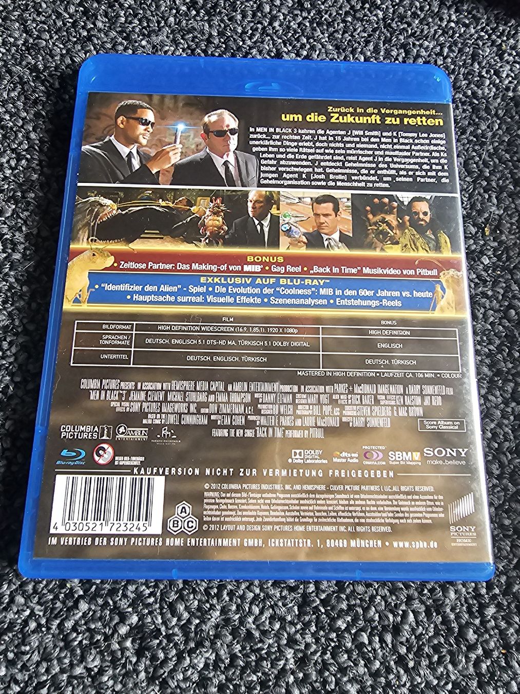 Tutti i DVDs: Men in Black 3 - Blu-Ray  – Usato da Ruswil venduto da jan_bxl5 1