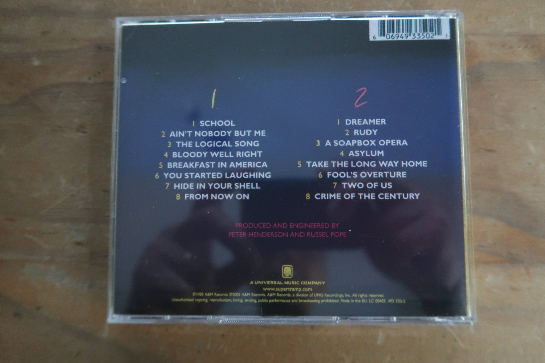 CDs: SUPERTRAMP - PARIS - LIVE - 2x CD – D'occasion à Basel par Patiscat 1