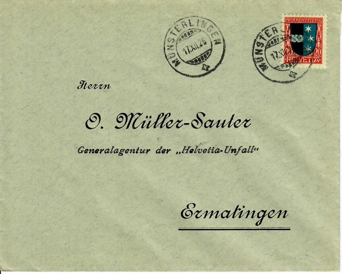 Tous les timbres: Brief, Münsterlingen 1926 – D'occasion à Hochdorf par Ziegel-16